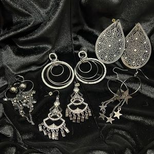 Gunmetal & Sparkle Earrings - 5 lot